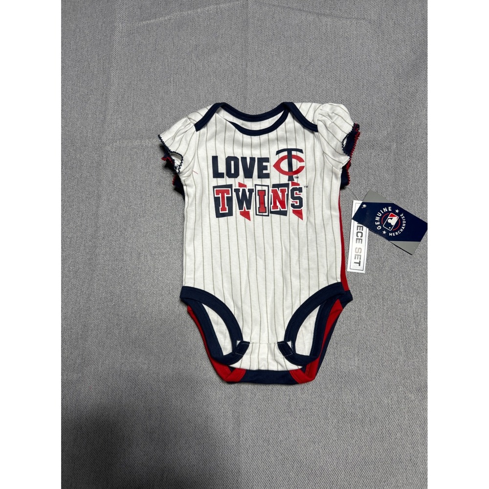 MLB Genuine Merchandise Baby Minnesota Twins 3 Piece Bodysuit Set 3-6 Months Red